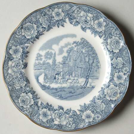 Coaching Scenes Blue Bread & Butter Plate