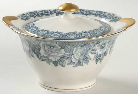 Coaching Scenes Blue Sugar Bowl & Lid