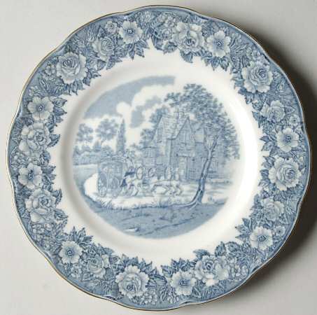Coaching Scenes Blue Salad Plate