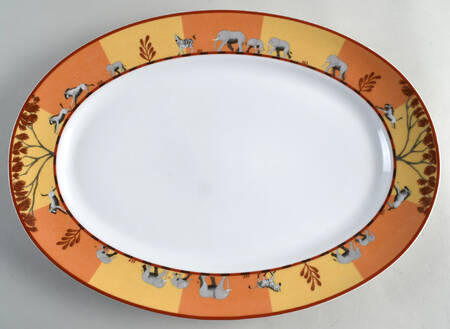Africa Yellow-Orange 16" Oval Serving Platter