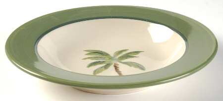Palm Tree Large Rim Soup Bowl