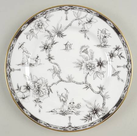 Chinoiserie Black (Ebony) Salad/Dessert Plate