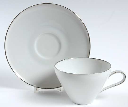 Platinum Band Flat Cup & Saucer Set