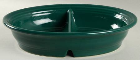 Fiesta Evergreen (Intro 2007) 10" Oval Divided Vegetable Bowl