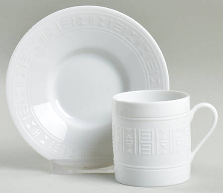 Egee Flat Demitasse Cup & Saucer Set