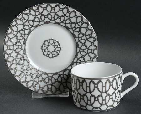 Fil d'Argent Flat Cup & Saucer Set