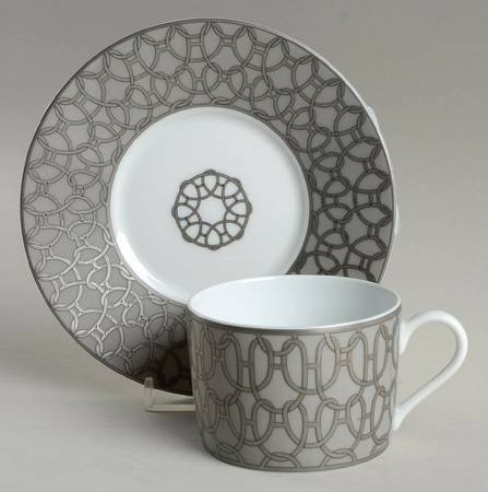Fil d'Argent Flat Cup & Saucer Set