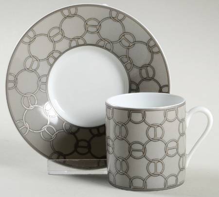 Fil d'Argent Flat Demitasse Cup & Saucer Set