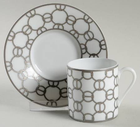 Fil d'Argent Flat Demitasse Cup & Saucer Set