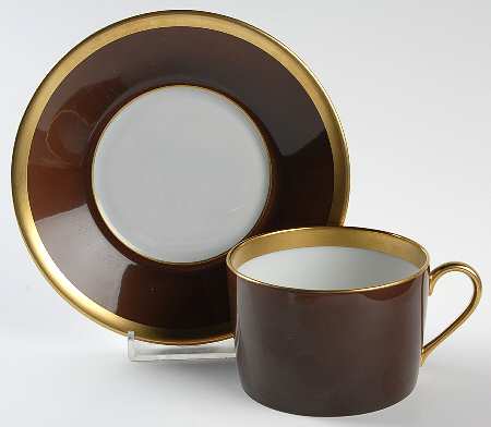 Laque de Chine Gold (Chocolate) Flat Cup & Saucer Set