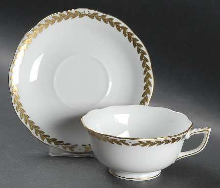 Golden Laurel Footed Cup & Saucer Set