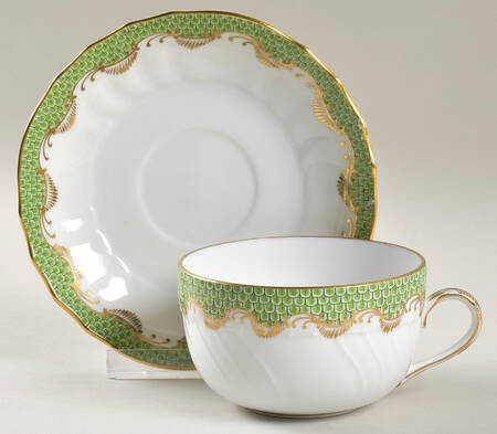 Fish Scale Footed Cup & Saucer Set
