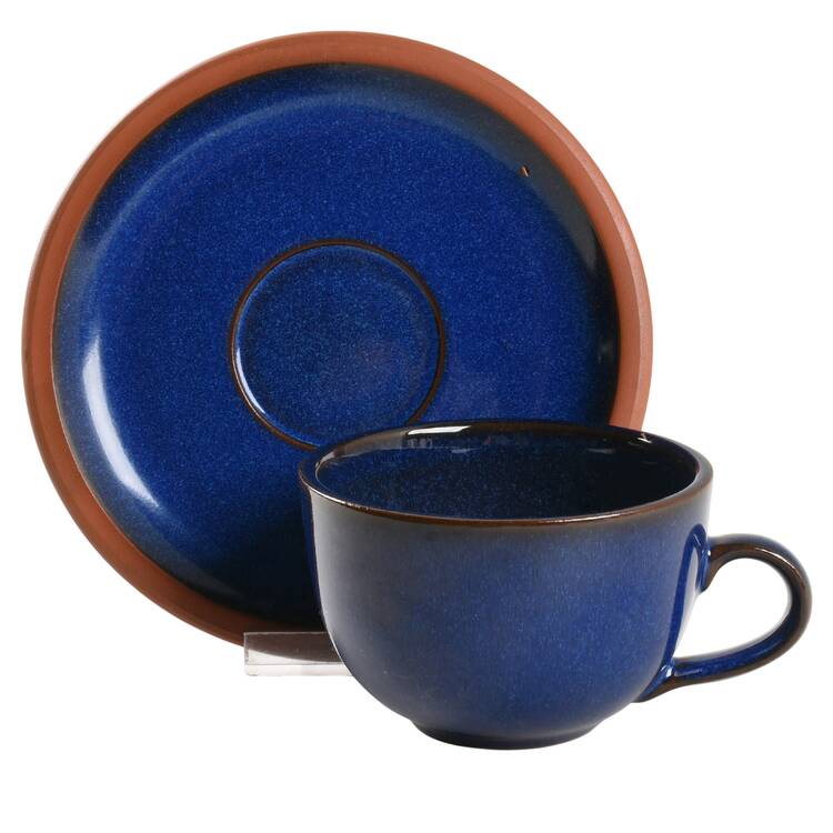 Suffolk Tableware Blue Flat Cup & Saucer Set