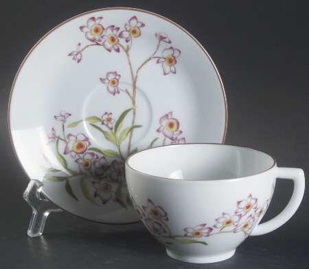Jardin des Orchidees Flat Cup & Saucer Set