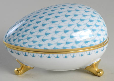 Boxes Egg Box-Gold Feet/Turquoise - No Box
