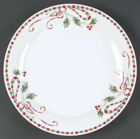 Tartan Ribbon (White Background, Gold Trim) by Home Essentials