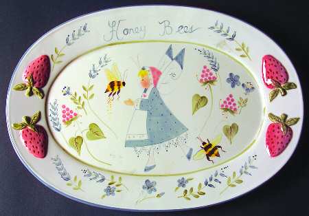 Honey Bees 14" Oval Serving Platter