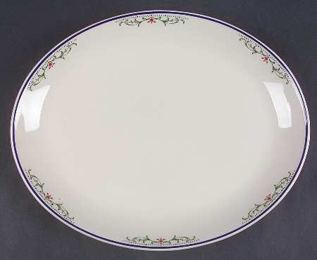 Hanover Blue 13" Oval Serving Platter