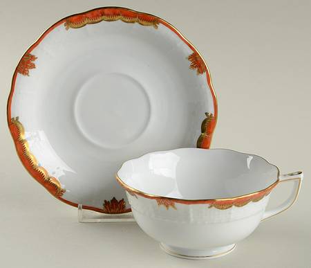 Princess Victoria Rust Footed Cup & Saucer Set