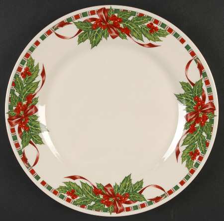 Tartan Ribbon (Cream Background, Gold Trim) by Home Essentials