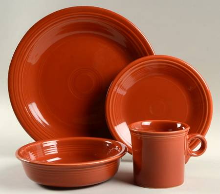 Fiesta Paprika (Intro 2010) 4 Piece Place Setting by Homer Laughlin 