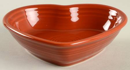Fiesta Paprika (Intro 2010) 6" Heart Shaped Bowl by Homer Laughlin 