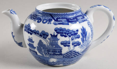 Blue Willow Teapot No Lid