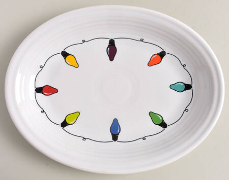 Fiesta Christmas Lights 11" Oval Serving Platter