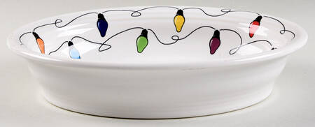 Fiesta Christmas Lights 10" Oval Vegetable Bowl