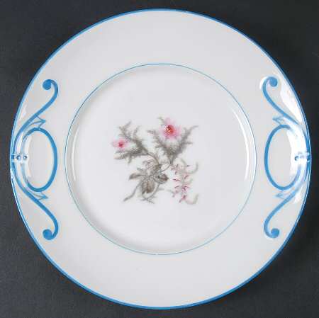 Moss Rose(Blue Trim, Gray Leaves) by Haviland