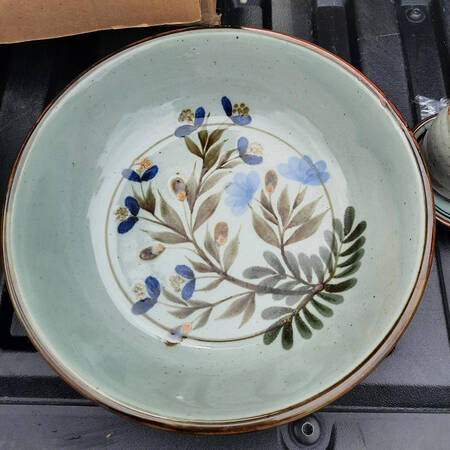 Celadon Floral Soup/Cereal Bowl by Highland China