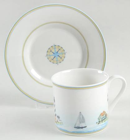 Guardian Shores Flat Cup & Saucer Set