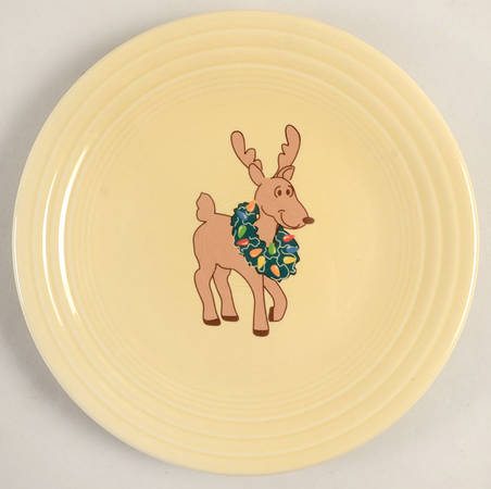 Fiesta Twinkling Reindeer Luncheon Plate