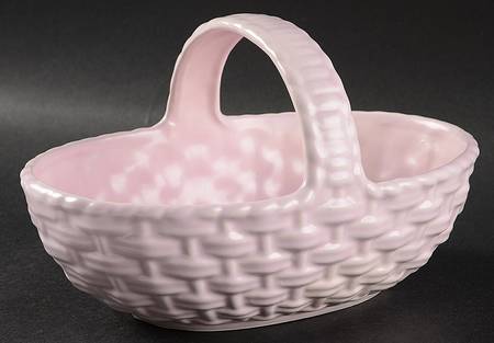 Pink (Art Pottery) 8" Oval Basket