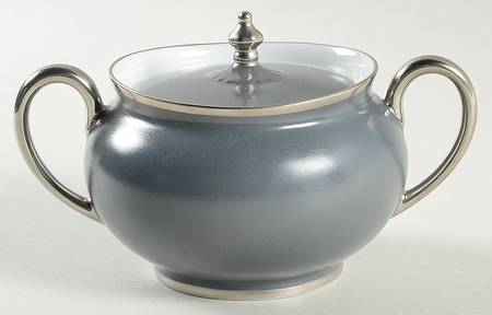 Color Block Platinum Grey Sugar Bowl & Lid