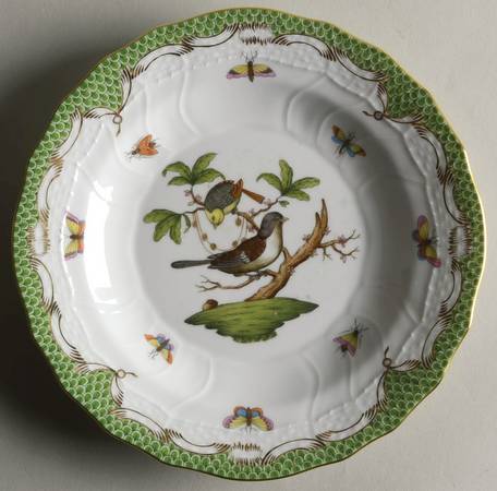 Rothschild Bird, Green Border (RO-ETV) by Herend