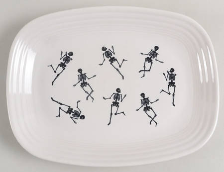 Fiesta Trio of Skeletons 11" Rectangular Serving Platter by Homer Laughlin 