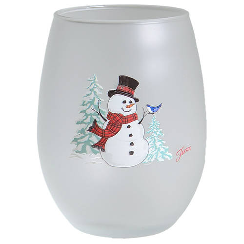 Fiesta Snowman Glassware Stemless Wine by Homer Laughlin 