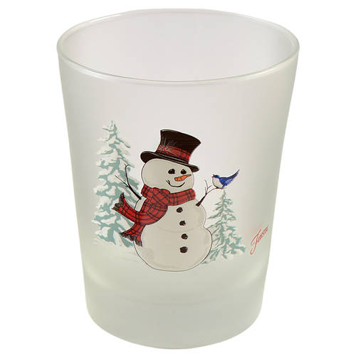 Fiesta Snowman 15 Oz Glass Double Old Fashioned