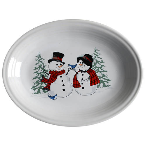 Fiesta Snowman 11" Oval Serving Platter