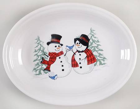 Fiesta Snowman 9" Oval Serving Platter