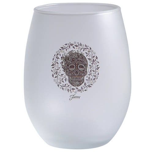 Fiesta Skull and Vine Glassware Stemless Wine