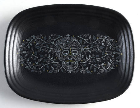 Fiesta Skull and Vine 11" Rectangular Serving Platter