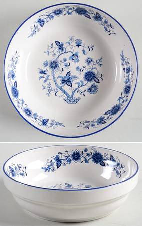 Seine Blue (Smooth, Blue Trim) Soup/Cereal Bowl