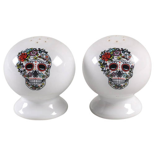 Fiesta Skull and Vine Sugar Salt & Pepper Set
