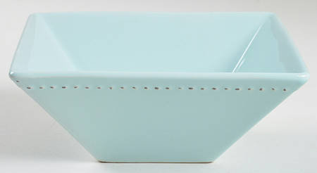 Beaded Square Aqua Square Soup/Cereal Bowl