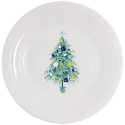 Fiesta Blue Christmas Tree Luncheon Plate