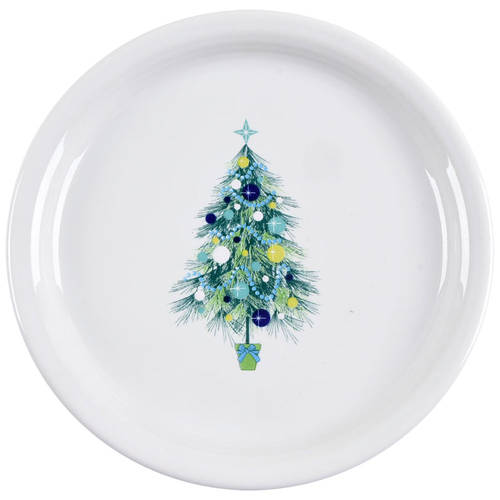 Fiesta Blue Christmas Tree 9" Round Buffet Plate