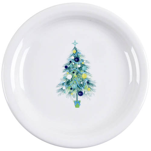 Fiesta Blue Christmas Tree Appetizer Plate