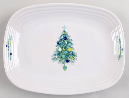 Fiesta Blue Christmas Tree 11" Rectangular Serving Platter